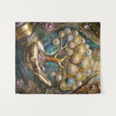 Tenture Main Robot D'Or Tenant Arbre De Vie D'Or (Devant (Horizontal))