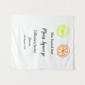 Tenture Main Squeeze citron citron mariage nom personnalis (Devant (Horizontal))