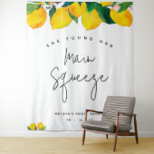 Tenture Main Squeeze Lemons Fête des mariées Fond photo (En situation)