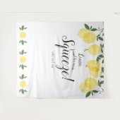 Tenture Main Squeeze Lemons Fête des mariées Fond photo (Devant (Horizontal))