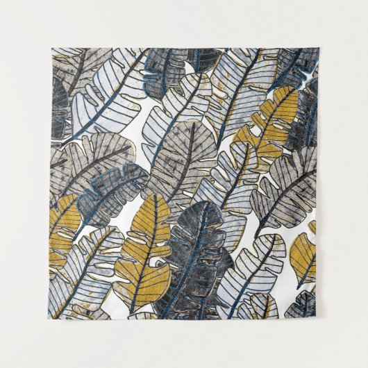 Tenture Main tirée : Feuilles tropicaux (Devant)