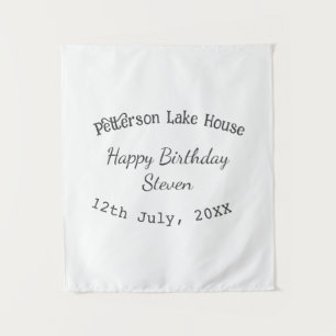 Tenture Maison au bord du lac joyeux anniversaire ajouter 
