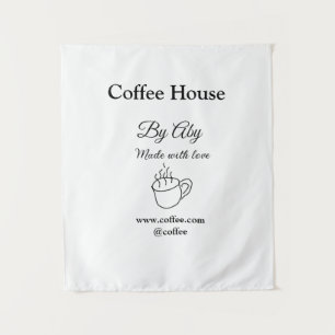 Tenture Maison de café faite avec amour ajoutez le texte d