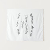 Tenture Maison de lac plage joyeux anniversaire ajouter no (Devant (Horizontal))