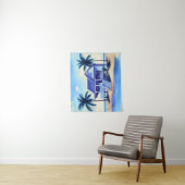 Tenture Maison de plage avec palmiers (En situation)