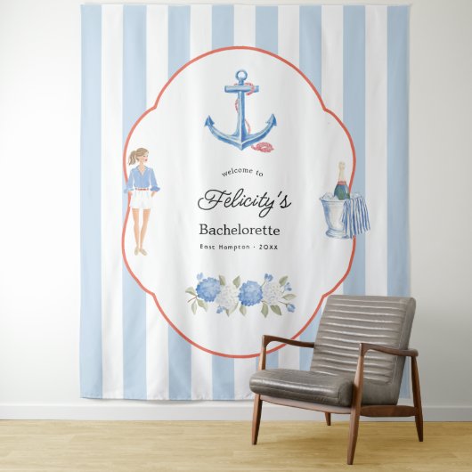 Tenture Maison de plage chic de bachelorette côtière (En situation)