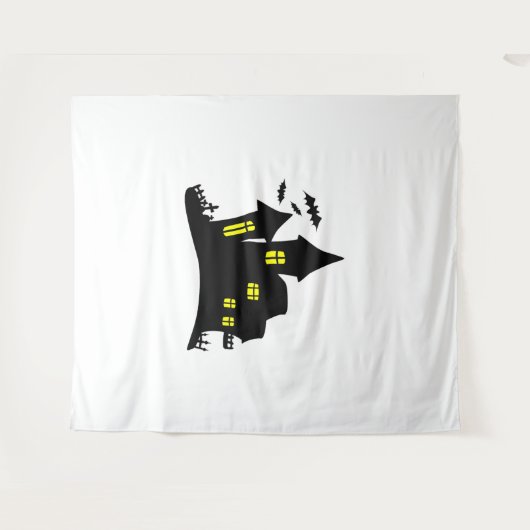 Tenture Maison enchantée Halloween (Devant (Horizontal))