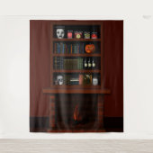 Tenture Maison Halloween Haunted Maison Bookaie Fire Place (Devant)