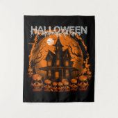 Tenture MAISON HANTÉE EPouvantable D'HALLOWEEN CRÂNES (Devant)