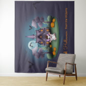 Tenture Maison hantée fantôme mignon fond Halloween (En situation)