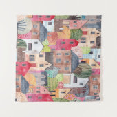 Tenture Maisons Abstraites : Aquarelle Arrière - plan sans (Devant (Horizontal))