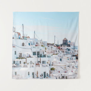Tenture Maisons en béton blanc sous ciel bleu en journée
