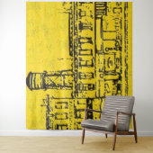 Tenture Maisons et maisons de Yellowville et château d'eau (En situation)