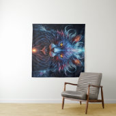 Tenture Majestic Blue-Pink Lion Fantasy (En situation (horizontale))