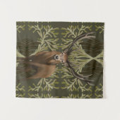 Tenture Majestic Stag Abstraite Green Forest (Devant (Horizontal))