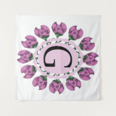 Tenture Majuscule G monogramme floral (Devant (Horizontal))