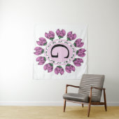 Tenture Majuscule G monogramme floral (En situation (horizontale))