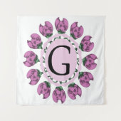 Tenture Majuscule G monogramme floral (Devant)