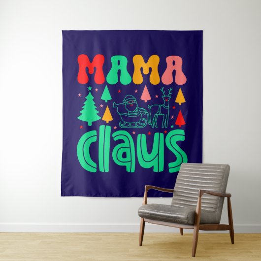 Tenture Mama Claus Christmas Design-60097 (En situation)