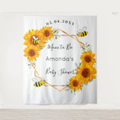 Tenture Maman à l'honneur pour Baby Shower tournesols neut (Devant)