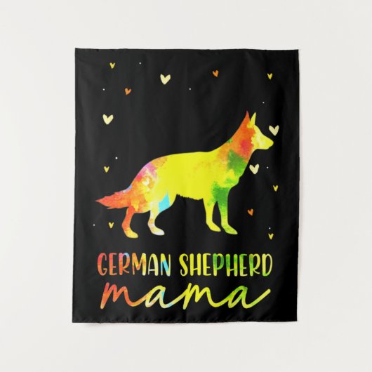 Tenture Maman berger allemand coloré (Devant)
