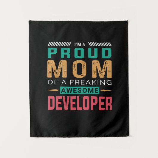 Tenture Maman de développeur génial (Devant)