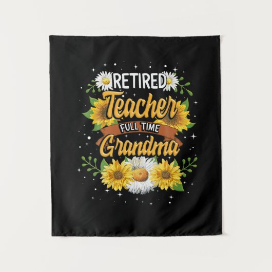 Tenture Maman enseignante retraitée à plein temps retraite (Devant)