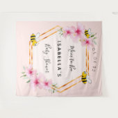 Tenture Maman Shower future maman fleurs roses fille (Devant (Horizontal))