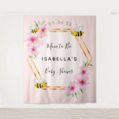Tenture Maman Shower future maman fleurs roses fille (Devant)