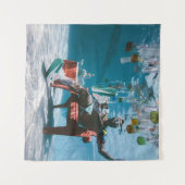 Tenture Man sitting on chair underwater with floating bott (Devant (Horizontal))