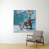 Tenture Man sitting on chair underwater with floating bott (En situation)