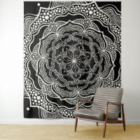 Mandala Art Boho Chic Elegant noir blanc Trippy