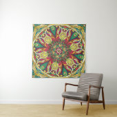 Tenture Mandala Bandana : Conception Vintage Sans Couche. (En situation (horizontale))