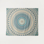 Tenture Mandala beige Turquoise clair (Devant (Horizontal))