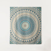 Tenture Mandala beige Turquoise clair (Devant)