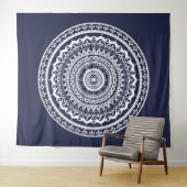 Tenture Mandala Blanc Laissez la mer vous libérer (En situation (horizontale))