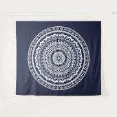 Tenture Mandala Blanc Laissez la mer vous libérer (Devant (Horizontal))