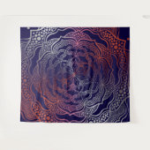 Tenture Mandala Boho Chic Elegant Rose de la Marine Gold (Devant (Horizontal))