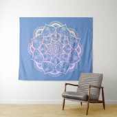 Tenture Mandala Boho Pastel Blue Gradient (En situation (horizontale))