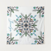 Tenture Mandala botanique moderne de style bohème (Devant (Horizontal))
