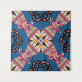 Tenture Mandala coloré sur fond jaune. Invitation (Devant (Horizontal))