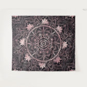 Tenture Mandala de l'oeil rose noir (Devant (Horizontal))