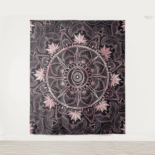 Tenture Mandala de l'oeil rose noir (Devant)