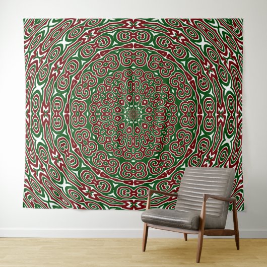 Tenture Mandala de Noël ornemental (En situation (horizontale))