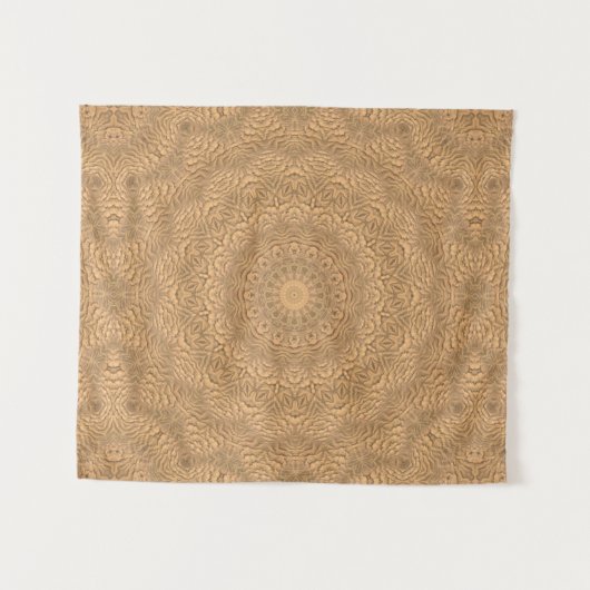 Tenture Mandala d'or. "Sable doré". (Devant (Horizontal))