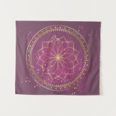 Tenture Mandala d'or sur la prune | Elégante Géométrie Sac (Devant (Horizontal))