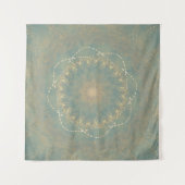 Tenture Mandala Earth Bloom – Art géométrique texturé (Devant)