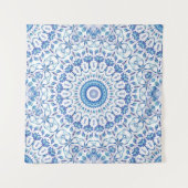 Tenture Mandala Floral Bleu (Devant (Horizontal))