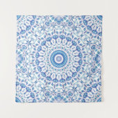 Tenture Mandala Floral Bleu (Devant)