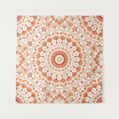 Tenture Mandala Floral Orange (Devant)